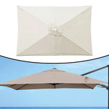 Maxbell Umbrella Replacement Canopy 200cmx300cm Waterproof for Outdoor Use Home Deck Beige White