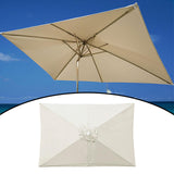 Maxbell Umbrella Replacement Canopy 200cmx300cm Waterproof for Outdoor Use Home Deck Beige White
