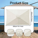 Maxbell Umbrella Replacement Canopy 200cmx300cm Waterproof for Outdoor Use Home Deck Beige White
