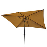 Maxbell Umbrella Replacement Canopy 200cmx300cm Waterproof for Outdoor Use Home Deck Khaki