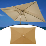 Maxbell Umbrella Replacement Canopy 200cmx300cm Waterproof for Outdoor Use Home Deck Khaki
