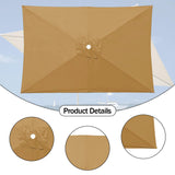 Maxbell Umbrella Replacement Canopy 200cmx300cm Waterproof for Outdoor Use Home Deck Khaki