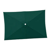 Maxbell Umbrella Replacement Canopy 200cmx300cm Waterproof for Outdoor Use Home Deck Dark green