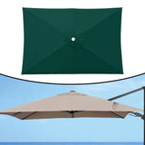 Maxbell Umbrella Replacement Canopy 200cmx300cm Waterproof for Outdoor Use Home Deck Dark green