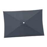 Maxbell Umbrella Replacement Canopy 200cmx300cm Waterproof for Outdoor Use Home Deck Gray