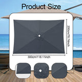 Maxbell Umbrella Replacement Canopy 200cmx300cm Waterproof for Outdoor Use Home Deck Gray