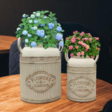 Maxbell 2x Flower Rustic Jug Milk Jug Vase for Kitchen Living Room Table Centerpiece