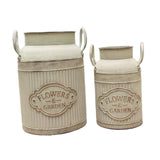 Maxbell 2x Flower Rustic Jug Milk Jug Vase for Kitchen Living Room Table Centerpiece