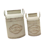 Maxbell 2x Flower Rustic Jug Milk Jug Vase for Kitchen Living Room Table Centerpiece