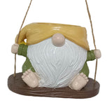 Maxbell Swing Hanging Planter Resin Cute Gnome Figurine for Front Porch Patio Garden