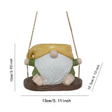 Maxbell Swing Hanging Planter Resin Cute Gnome Figurine for Front Porch Patio Garden