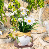 Maxbell Swing Hanging Planter Resin Cute Gnome Figurine for Front Porch Patio Garden