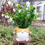 Maxbell Swing Hanging Planter Resin Cute Gnome Figurine for Front Porch Patio Garden