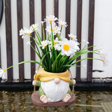 Maxbell Swing Hanging Planter Resin Cute Gnome Figurine for Front Porch Patio Garden