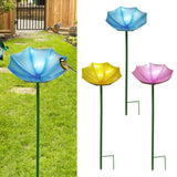 Maxbell Bird Drinker Decorative Easy to Use Bird Bath for Outdoor Courtyard Backyard Blue