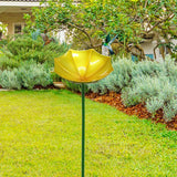 Maxbell Bird Drinker Decorative Easy to Use Bird Bath for Outdoor Courtyard Backyard Yellow