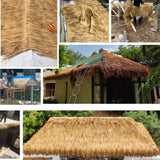 Maxbell Artificial Thatch Roofing Straw Roof Palm Thatch for Garden Fence Decoration Style D