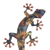 Maxbell Metal Lizard Wall Decor Metal Animal Statues for Home Garden Indoor Outdoor 30.8x23cm Brown