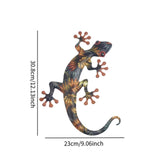Maxbell Metal Lizard Wall Decor Metal Animal Statues for Home Garden Indoor Outdoor 30.8x23cm Brown