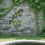 Maxbell Metal Lizard Wall Decor Metal Animal Statues for Home Garden Indoor Outdoor 30.8x23cm Green