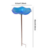 Maxbell Bird Baths for Outdoors Gifts Birdfeeder with Metal Stake for Kids Blue