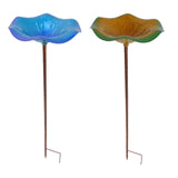 Maxbell Bird Baths for Outdoors Gifts Birdfeeder with Metal Stake for Kids Blue