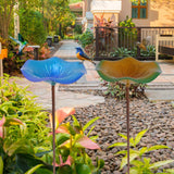 Maxbell Bird Baths for Outdoors Gifts Birdfeeder with Metal Stake for Kids Blue