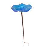 Maxbell Bird Baths for Outdoors Gifts Birdfeeder with Metal Stake for Kids Blue