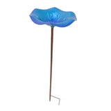 Maxbell Bird Baths for Outdoors Gifts Birdfeeder with Metal Stake for Kids Blue