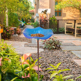 Maxbell Bird Baths for Outdoors Gifts Birdfeeder with Metal Stake for Kids Blue