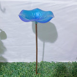 Maxbell Bird Baths for Outdoors Gifts Birdfeeder with Metal Stake for Kids Blue