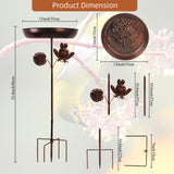 Maxbell Iron Bird Bath for Outdoor Rustic Garden Supplies for Outside Backyard Patio