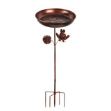 Maxbell Iron Bird Bath for Outdoor Rustic Garden Supplies for Outside Backyard Patio