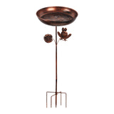 Maxbell Iron Bird Bath for Outdoor Rustic Garden Supplies for Outside Backyard Patio