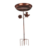Maxbell Iron Bird Bath for Outdoor Rustic Garden Supplies for Outside Backyard Patio
