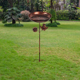 Maxbell Iron Bird Bath for Outdoor Rustic Garden Supplies for Outside Backyard Patio