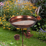Maxbell Iron Bird Bath for Outdoor Rustic Garden Supplies for Outside Backyard Patio