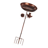 Maxbell Iron Bird Bath for Outdoor Rustic Garden Supplies for Outside Backyard Patio