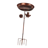 Maxbell Iron Bird Bath for Outdoor Rustic Garden Supplies for Outside Backyard Patio
