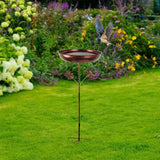 Maxbell Garden Bird Bath Novelty Stand Weatherproof 5 Pronged Base for Lawn Backyard