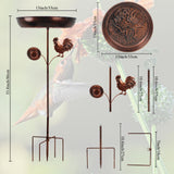 Maxbell Iron Bird Bath for Outdoor Rustic Multipurpose Birdfeeder for Courtyard Lawn