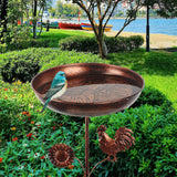 Maxbell Iron Bird Bath for Outdoor Rustic Multipurpose Birdfeeder for Courtyard Lawn