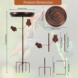 Maxbell Iron Bird Bath for Outdoor Modern 5 Prongs Base Stake for Backyard Courtyard