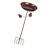 Maxbell Iron Bird Bath for Outdoor Modern 5 Prongs Base Stake for Backyard Courtyard