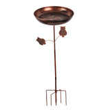 Maxbell Iron Bird Bath for Outdoor Modern 5 Prongs Base Stake for Backyard Courtyard