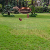 Maxbell Iron Bird Bath for Outdoor Modern 5 Prongs Base Stake for Backyard Courtyard