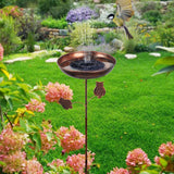 Maxbell Iron Bird Bath for Outdoor Modern 5 Prongs Base Stake for Backyard Courtyard