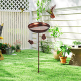 Maxbell Iron Bird Bath for Outdoor Modern 5 Prongs Base Stake for Backyard Courtyard