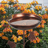 Maxbell Iron Bird Bath for Outdoor Modern 5 Prongs Base Stake for Backyard Courtyard