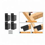 Maxbell 4Pcs Pergola Brackets with Screws Hardware for 2x4 Wood Posts Gazebo Sunroom